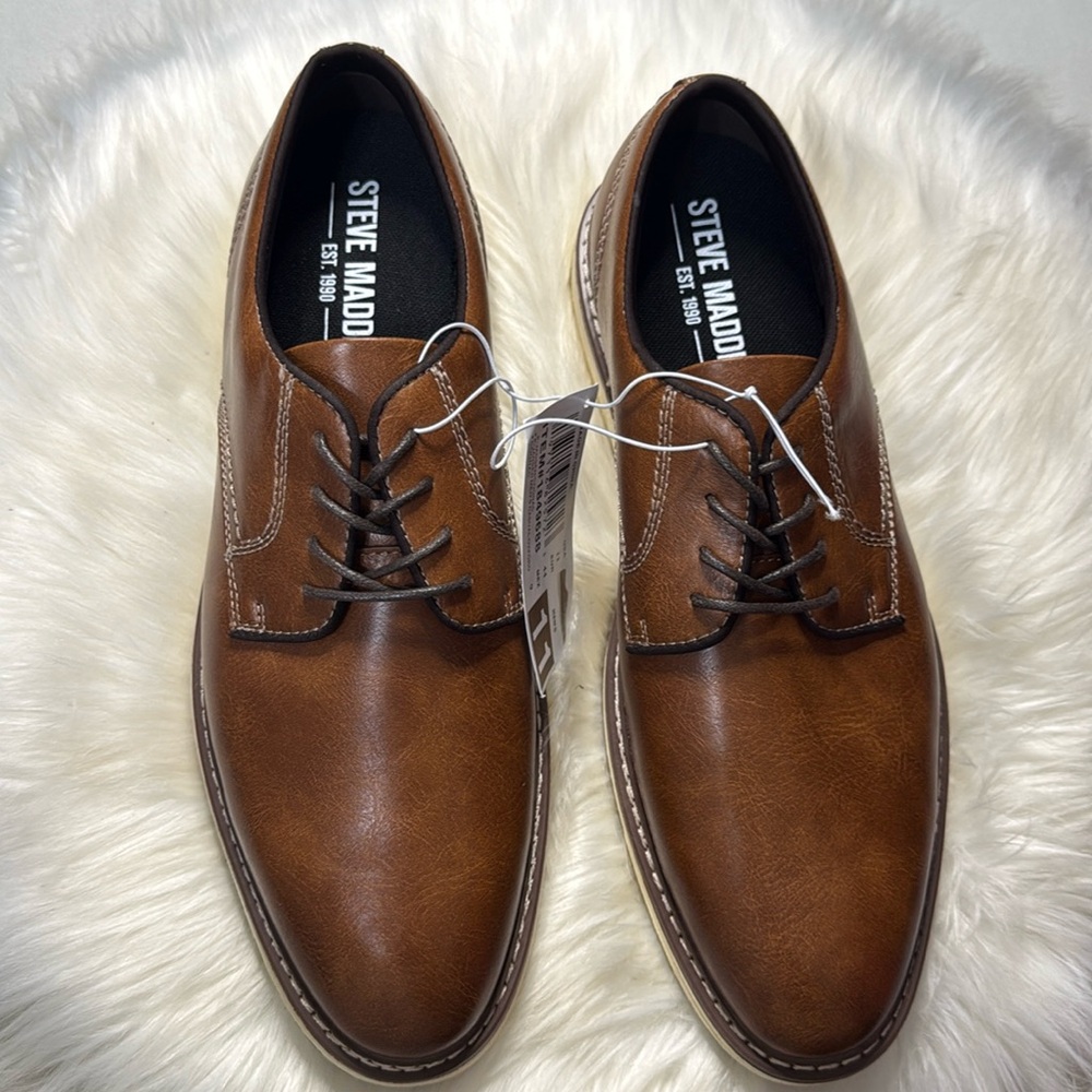 NEW - Steve Madden P-Jansen Oxford - Cognac, Men's 11